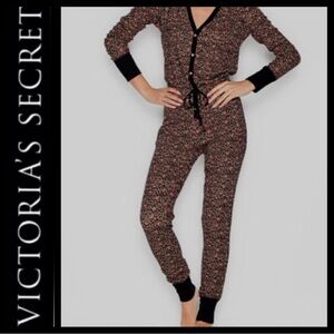 Victoria’s Secret Leopard Rose Thermal Onsie